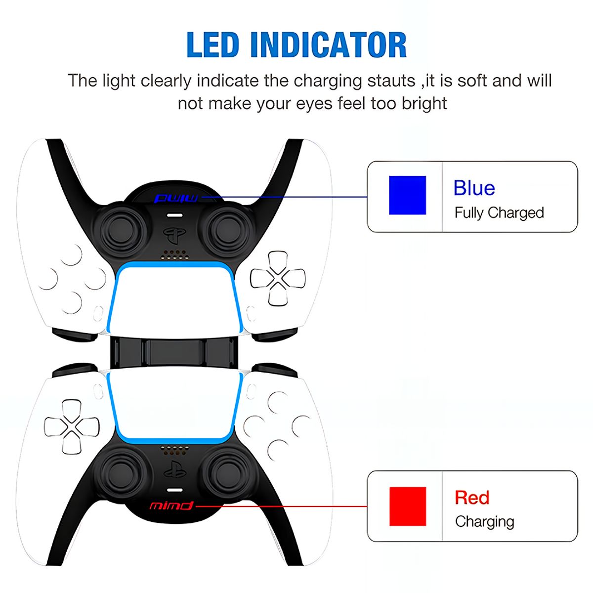 GENERICO - Cargador base Dual Pro Para mando control de Ps5