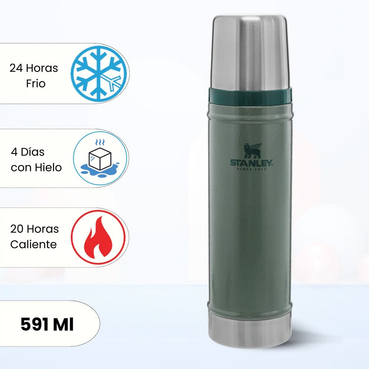 STANLEY - Termo de Bebida Stanley Classic Verde 591 Ml