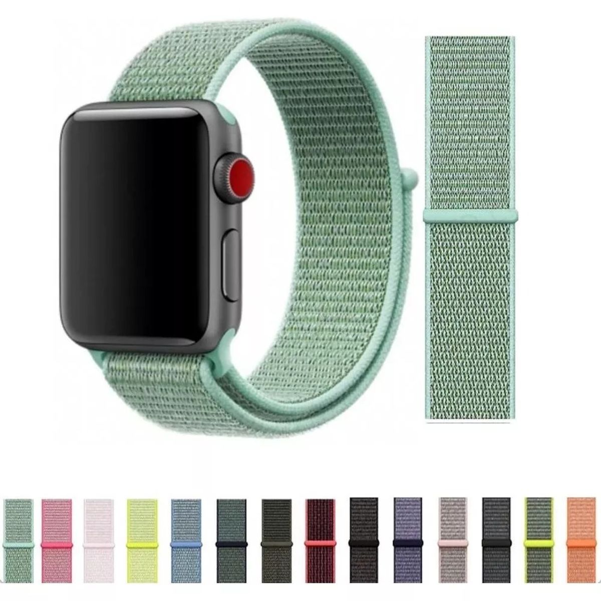 GENERICO - CORREA NYLON PARA SMARTWATCH 22MM VERDE