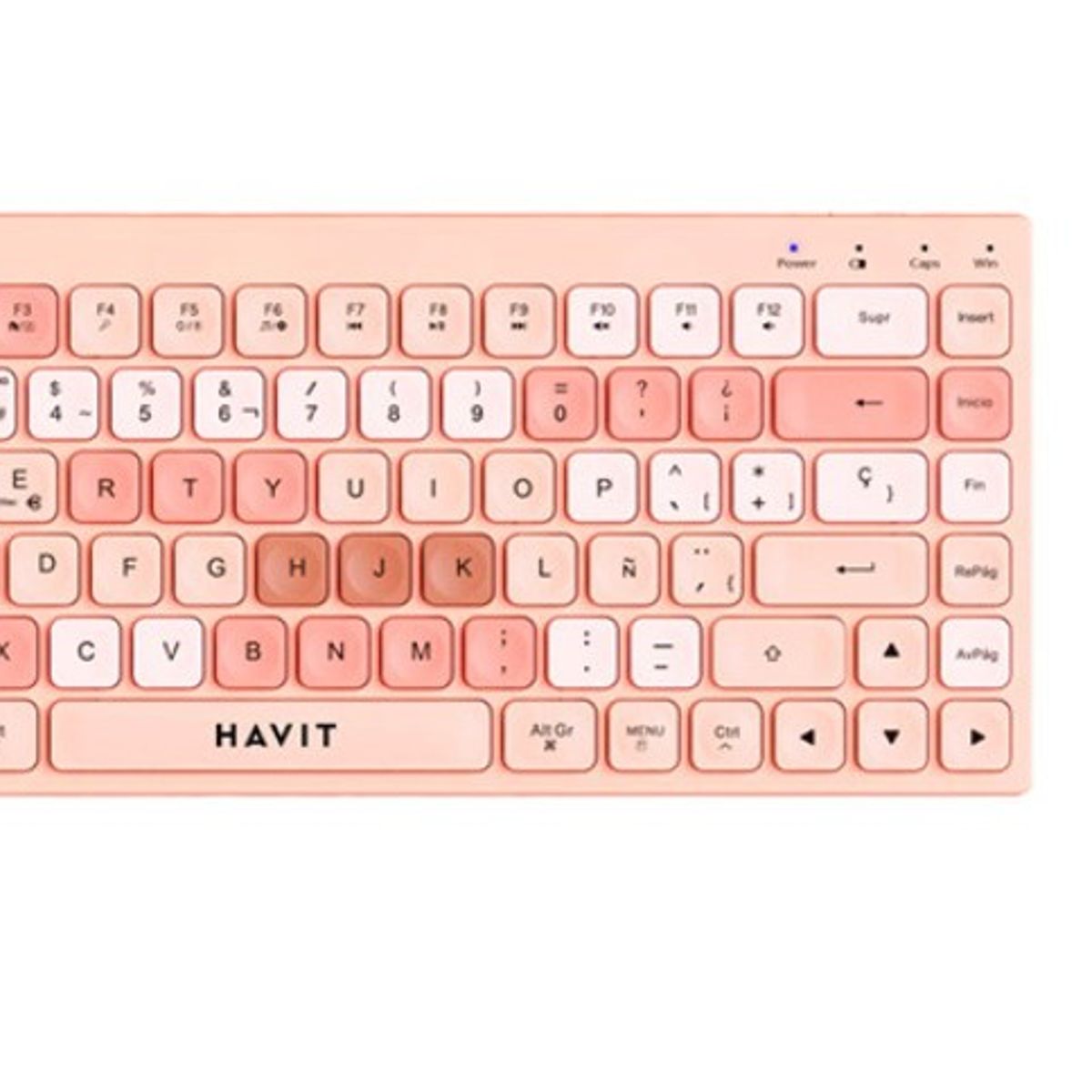 HAVIT - KIT TECLADO Y MOUSE INALAMBRICO RECARGABLE COLOR ROSA HAVIT