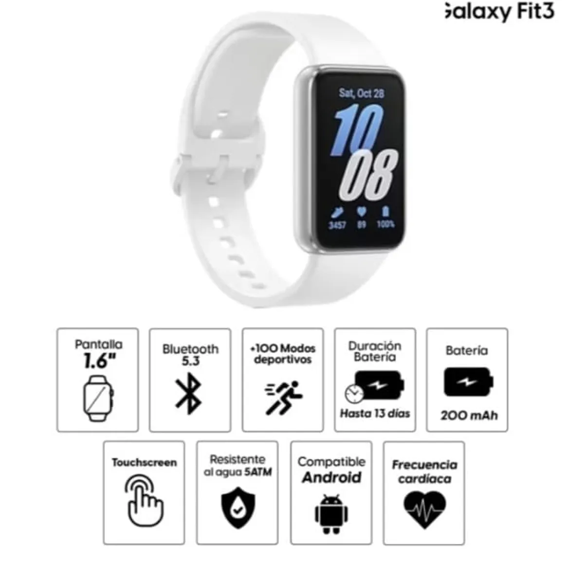 SAMSUNG - SMARTBAND SAMSUNG GALAXY FIT3 PLATEADO