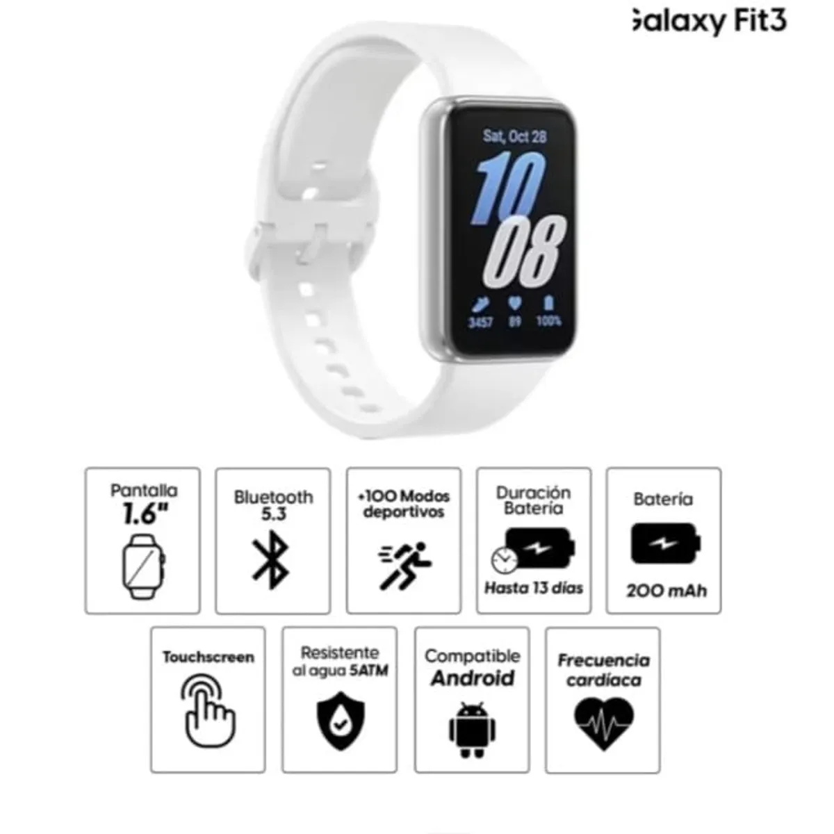 SAMSUNG - SMARTBAND SAMSUNG GALAXY FIT3 PLATEADO