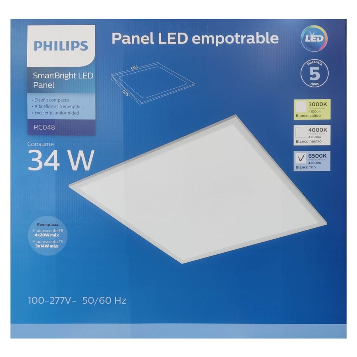 PHILIPS - Panel LED 34w 4260 lm 6500K 60X60 PHILIPS
