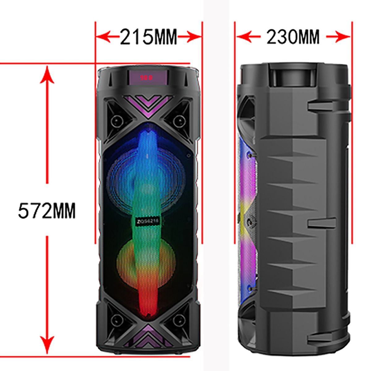 GENERICO - PARLANTE PORTATIL ZQS- 6216 15W * 2, 4500 MAH