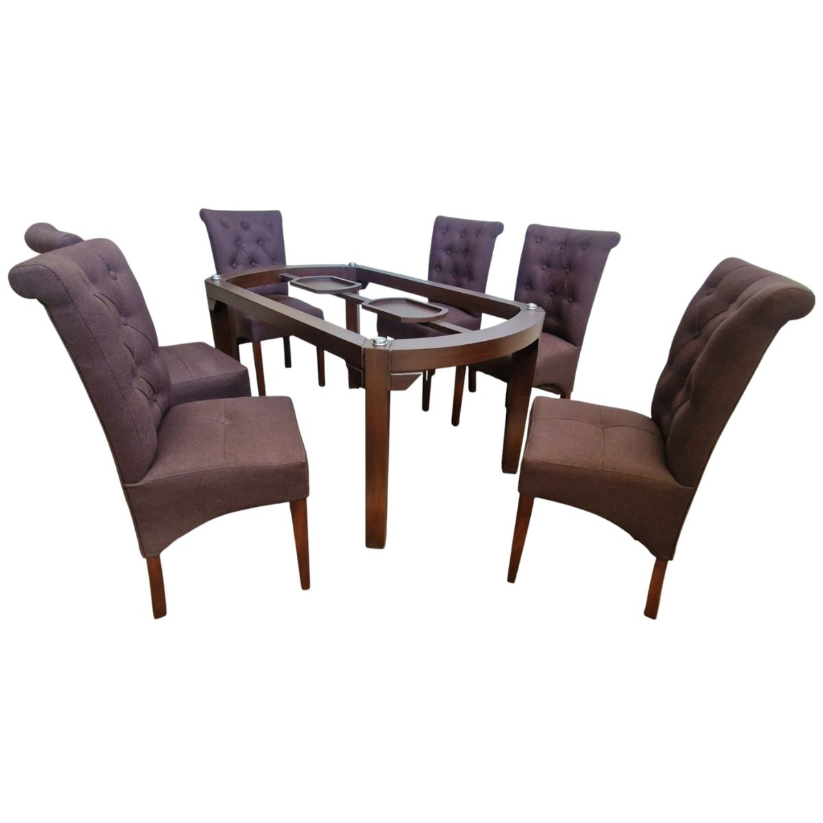 GENERICO - Juego de comedor 6 sillas Imperial Marrón