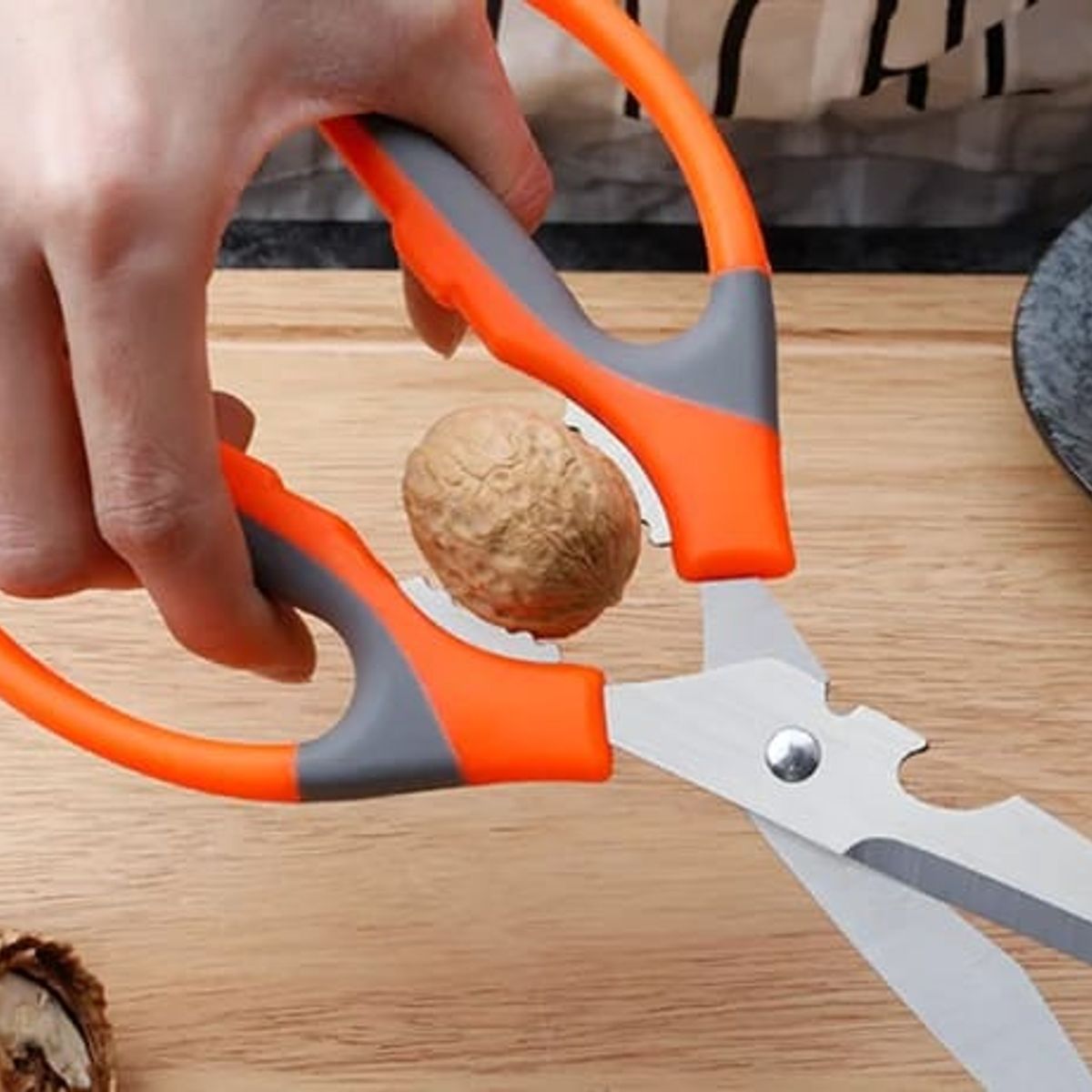 GENERICO - Tijera de Cocina Abridor y Destapador Color Naranja