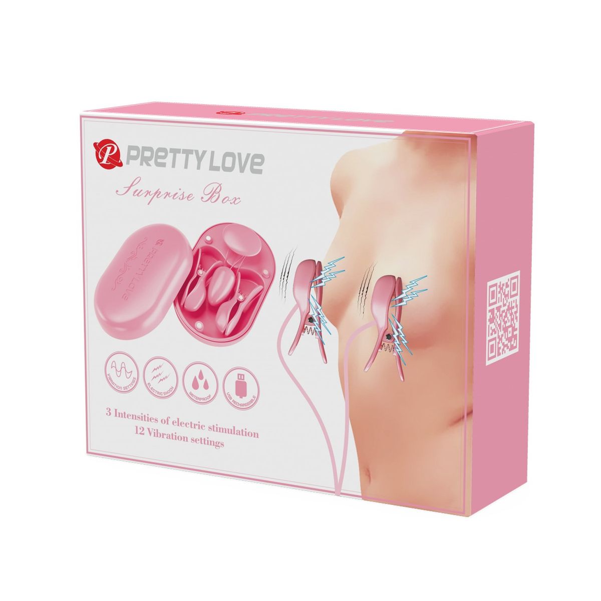 PRETTY LOVE - Vibrador Estimulador Pezones Pinzas Electroestimulación Nipple Clip