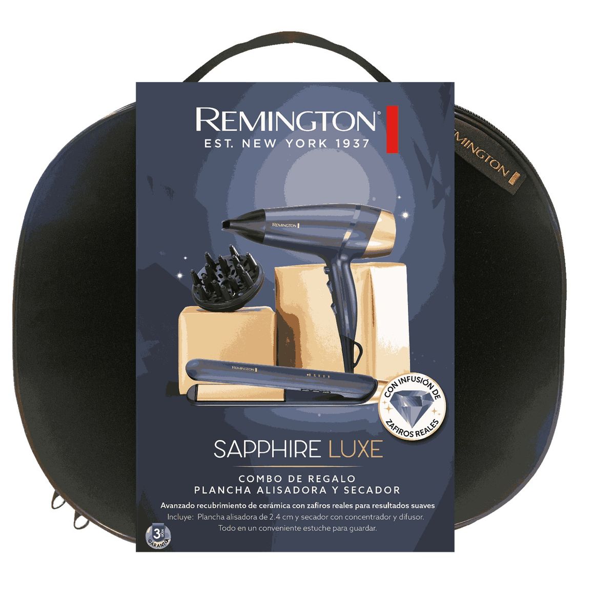 REMINGTON - Combo SAPPHIRE LUXE Alisador y Secador Modelo DS-5805GP REMINGTON