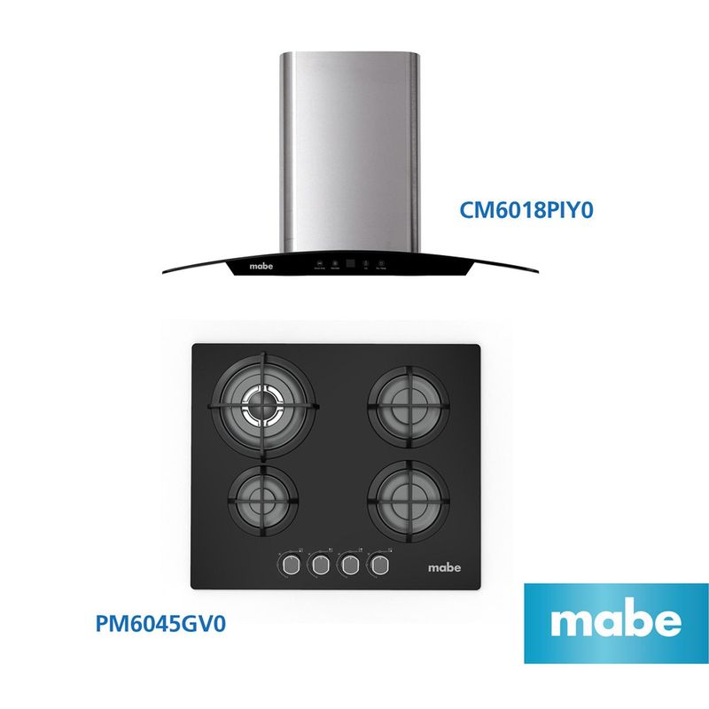 MABE - Combo Campana + Encimera 60 cm Mabe CM6018PIY0_PM6045GV0