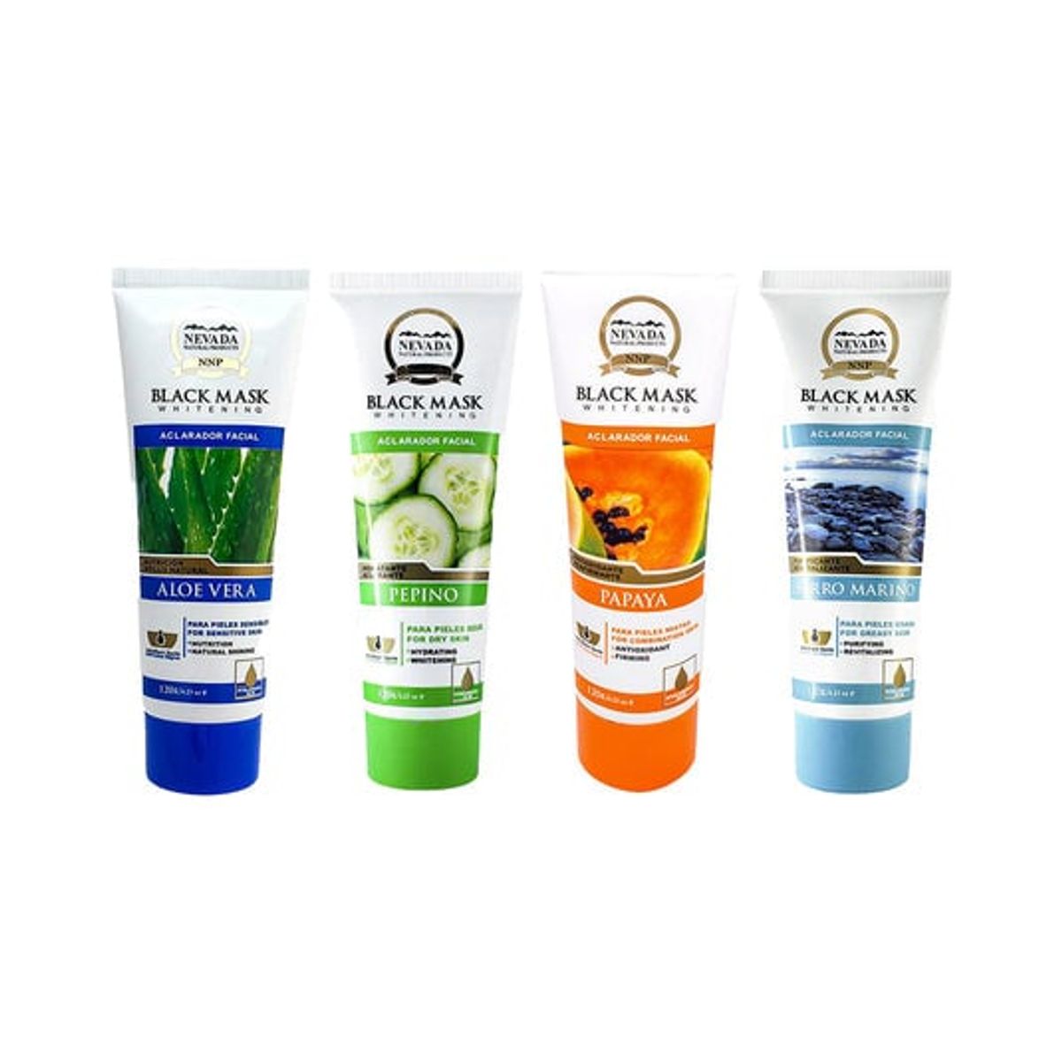 NEVADA NATURAL PRODUCTS - Máscara Negra Hidroplástica de Barro marino+papaya+pepino+aloe vera 120Gr