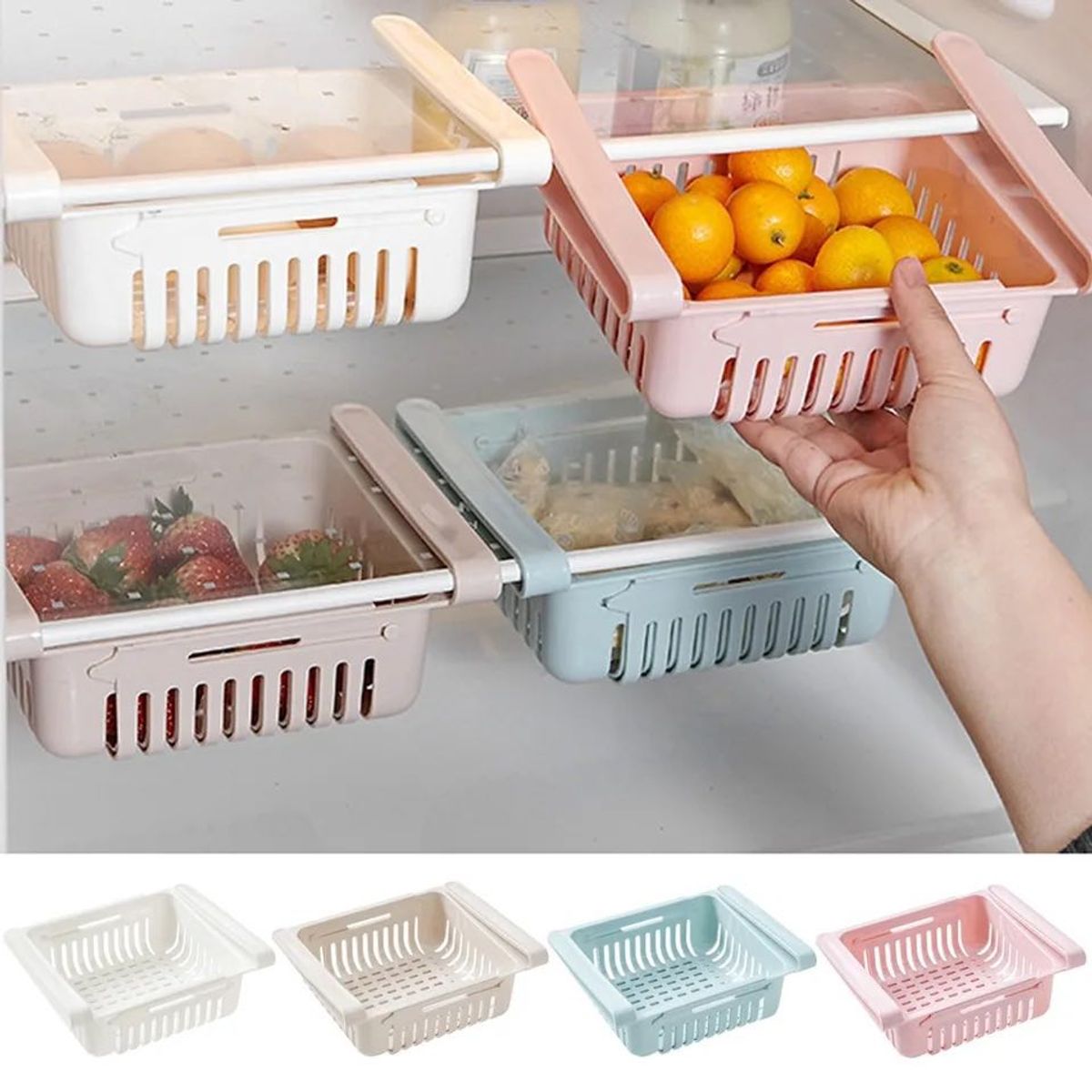 GENERICO - Canasta Organizadora Para Refrigeradora Pack x3