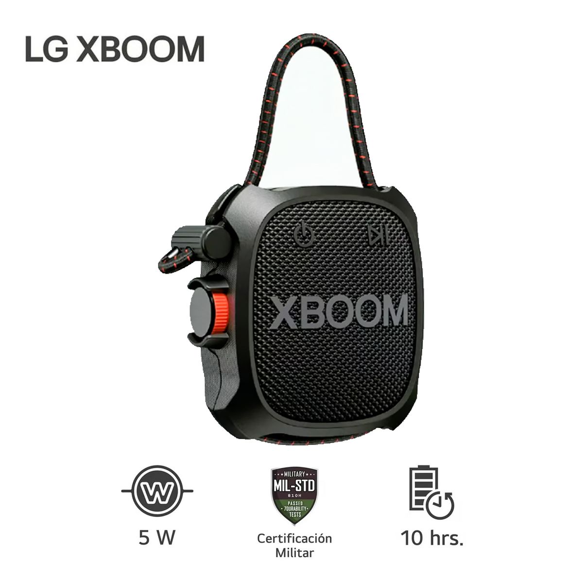 LG - Parlante LG XBOOM Go XG2TBK 5W Bluetooth Certificación Militar - NEGRO