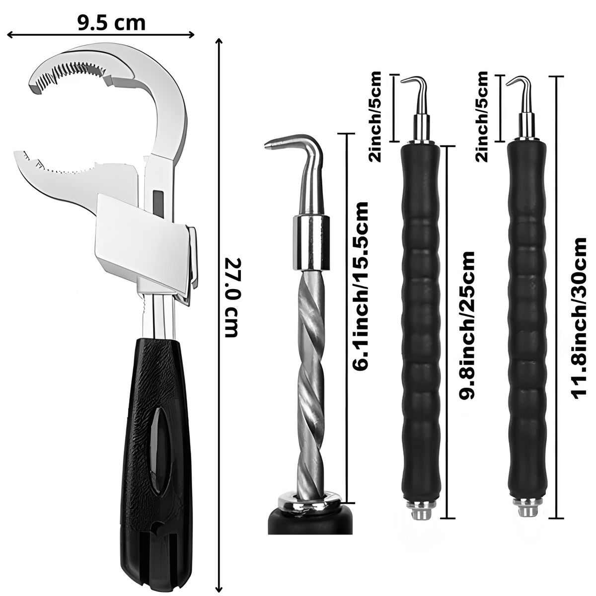 ROSH - Llave de Gasfitería + Gancho Atador de Alambre Práctico