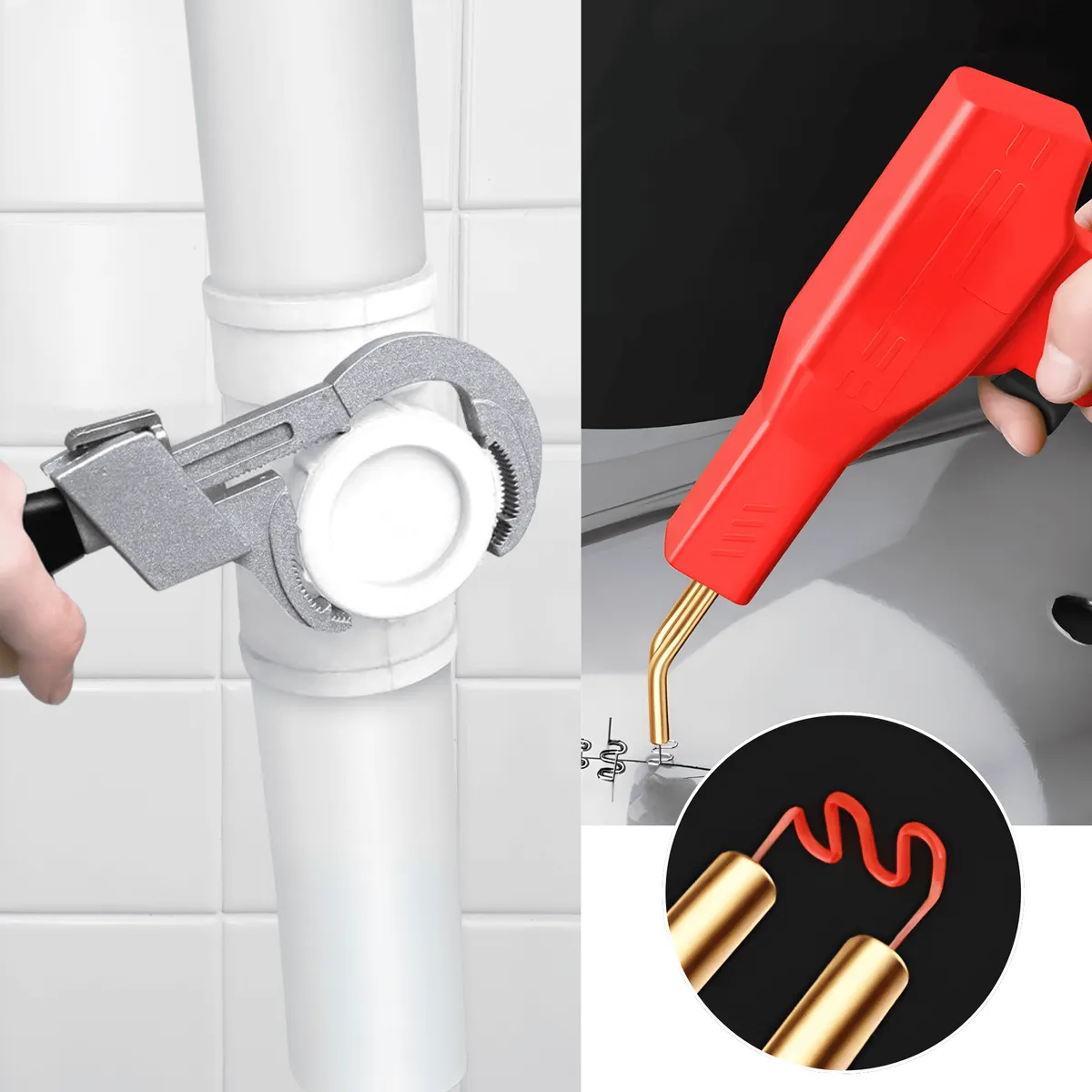 ROSH - Llave de Gasfitería + Soldador de Plástico Multifunción