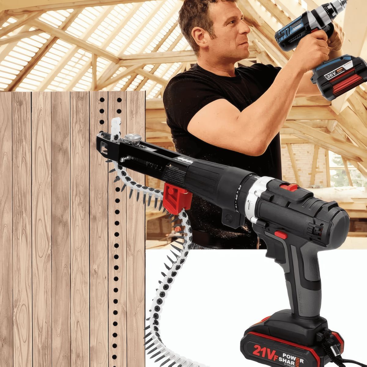 ROSH - Llave Gasfitería Premium + Adaptador Pistola para Clavos