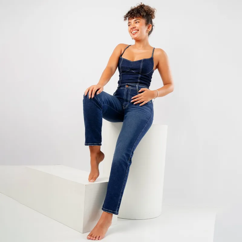 ROXJES JEANS - Jean Mom Noah Tiro Alto Mujer