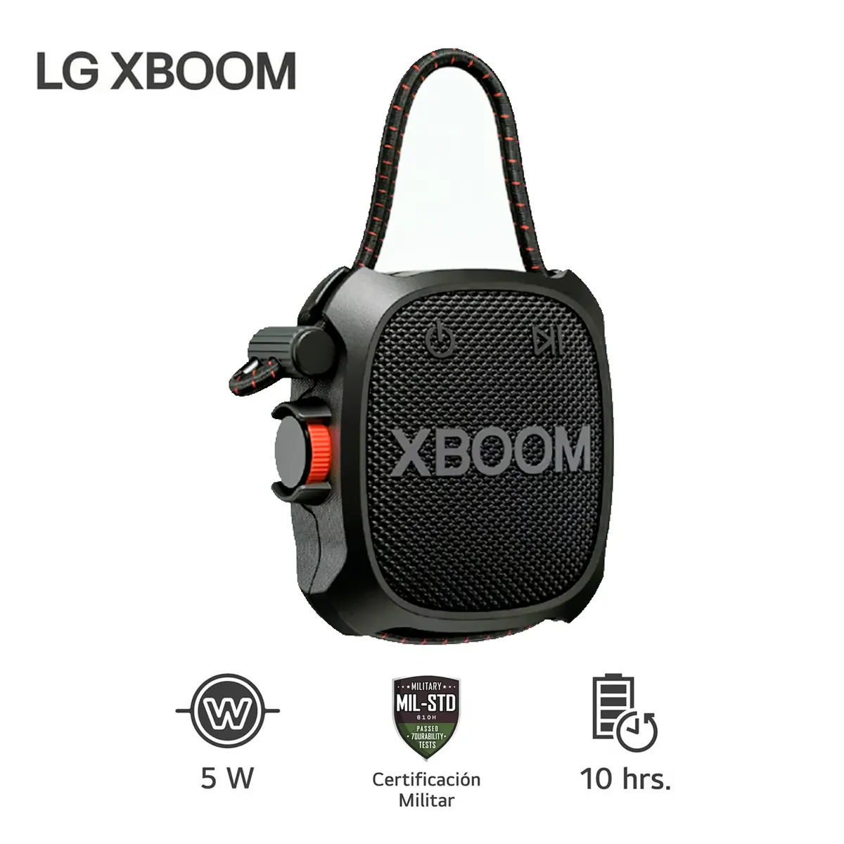 LG - Parlante LG XBOOM Go XG2TBK 5W Bluetooth Certificación Militar - NEGRO