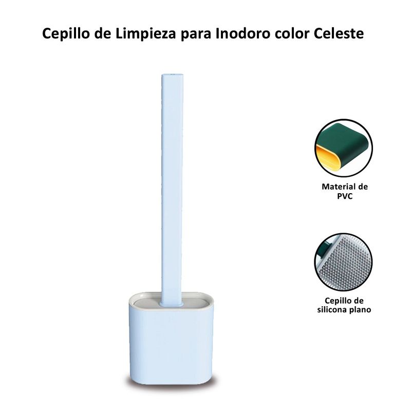 GENERICO - Cepillo de Limpieza para Inodoro Celeste