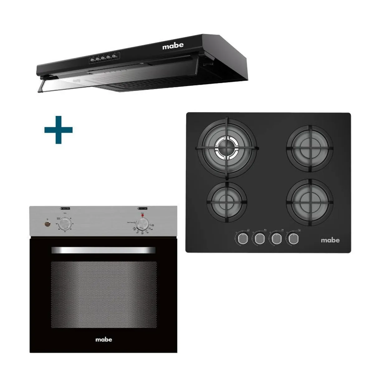 MABE - Combo Campana +Encimera a gas +Horno eléctrico 60cm Mabe