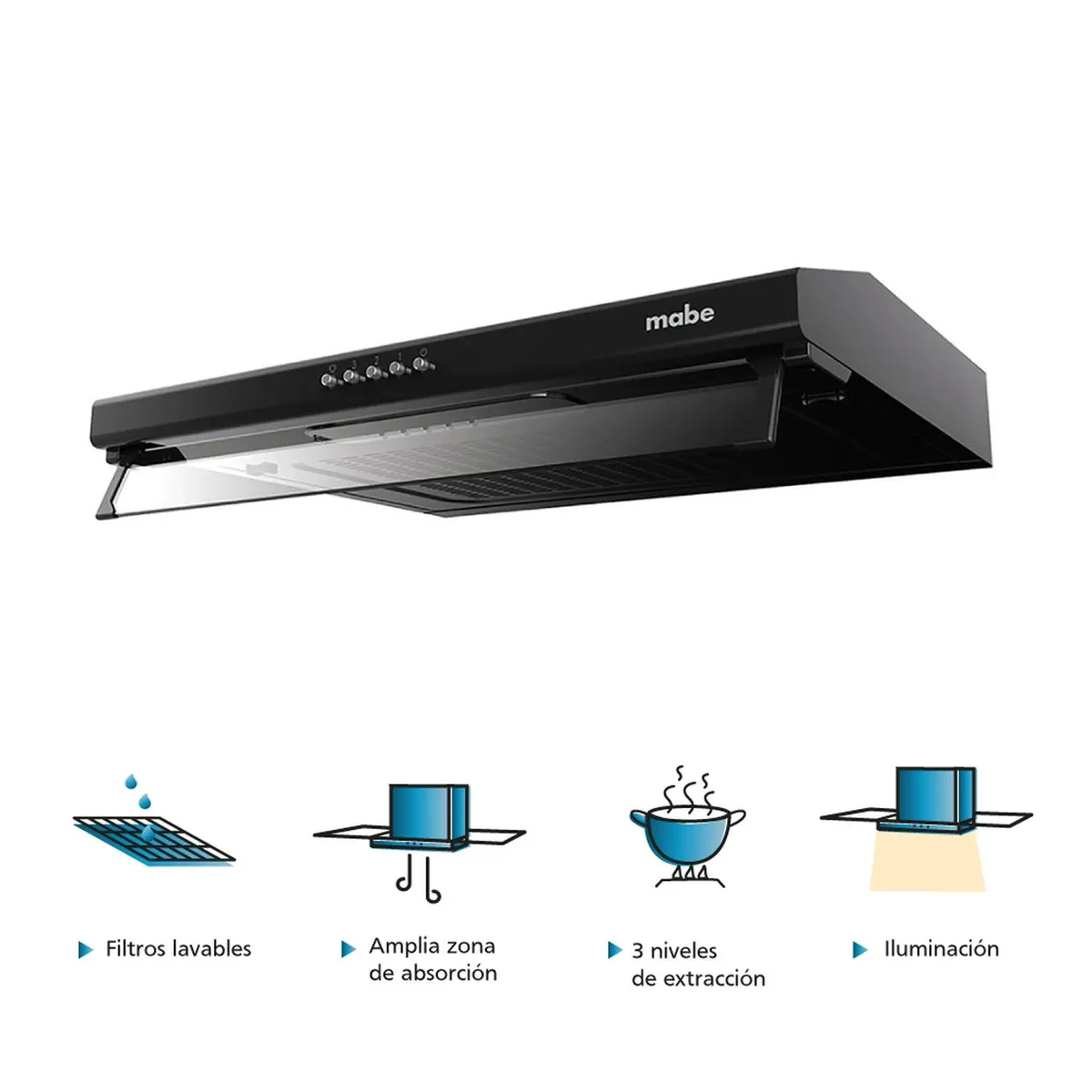 MABE - Combo Campana +Encimera a gas +Horno eléctrico 60cm Mabe