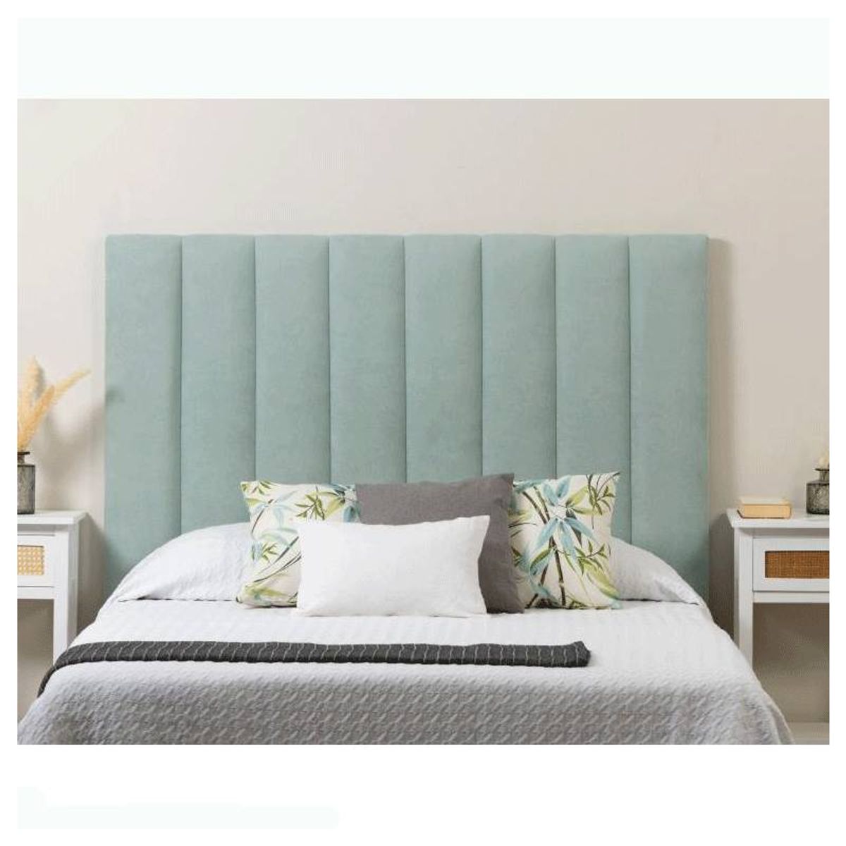 GENERICO - Cabecera Velvet 2 Plazas Panel - Verde Aqua