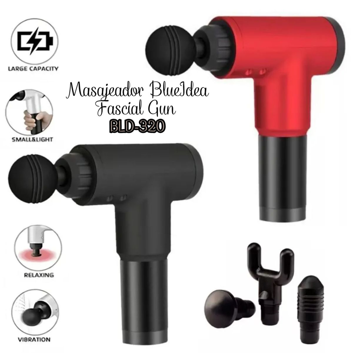 GENERICO - Masajeador BlueIdea Fascial Gun BLD-320