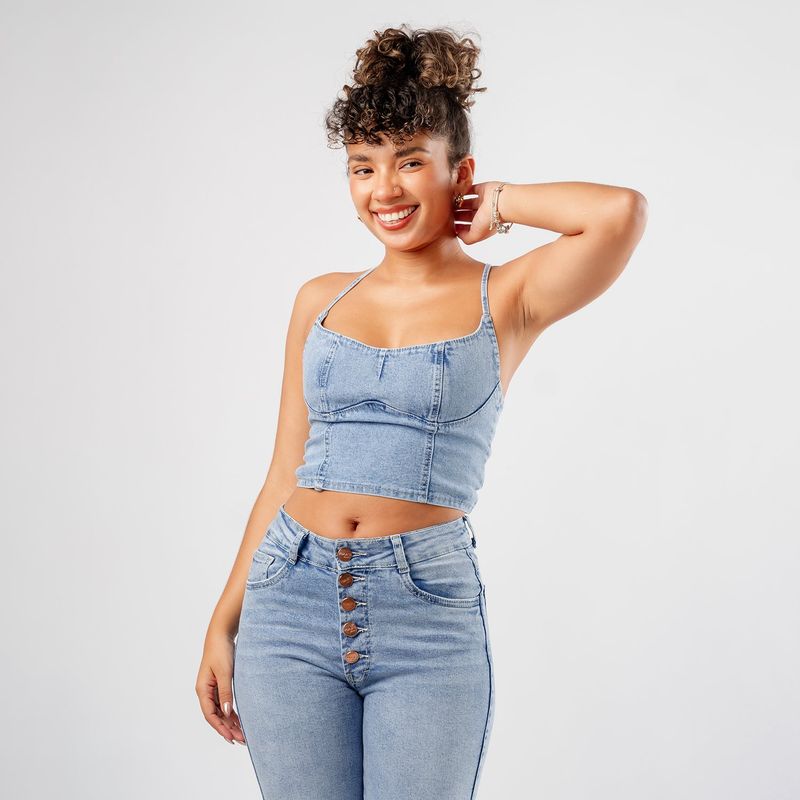 ROXJES JEANS - Top Tirantes Sin Manda Lea Denim Mujer