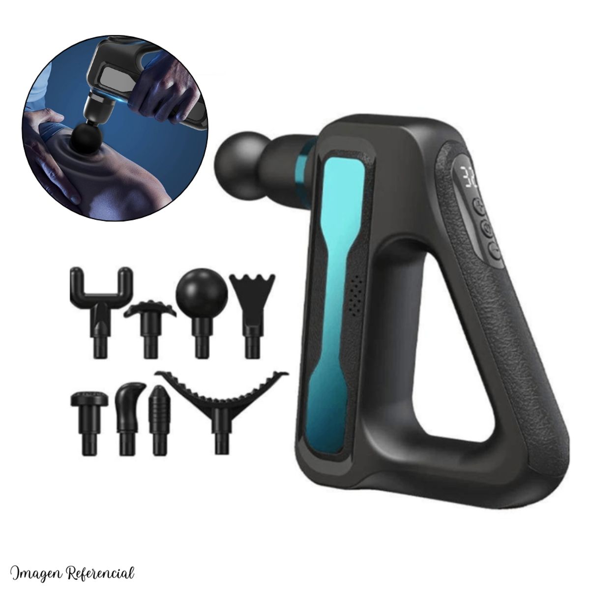 GENERICO - Masajeador BlueIdea Fascial Gun Digital BLD-888