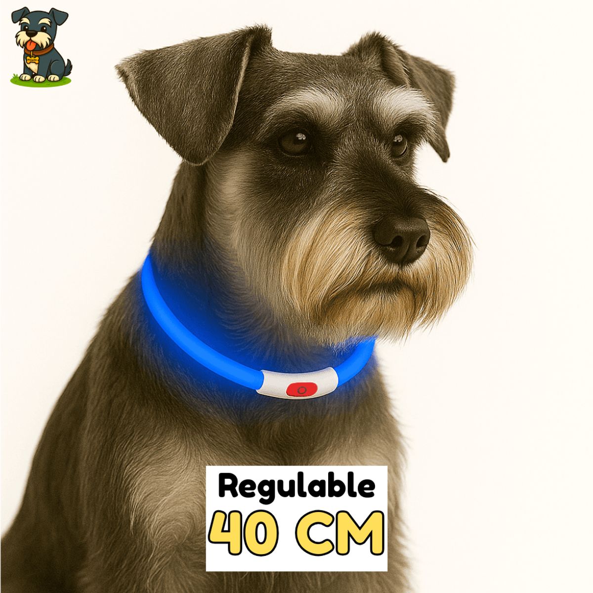 GENERICO - Collar LED de 40 cm de Color Azul - Peluchin Store
