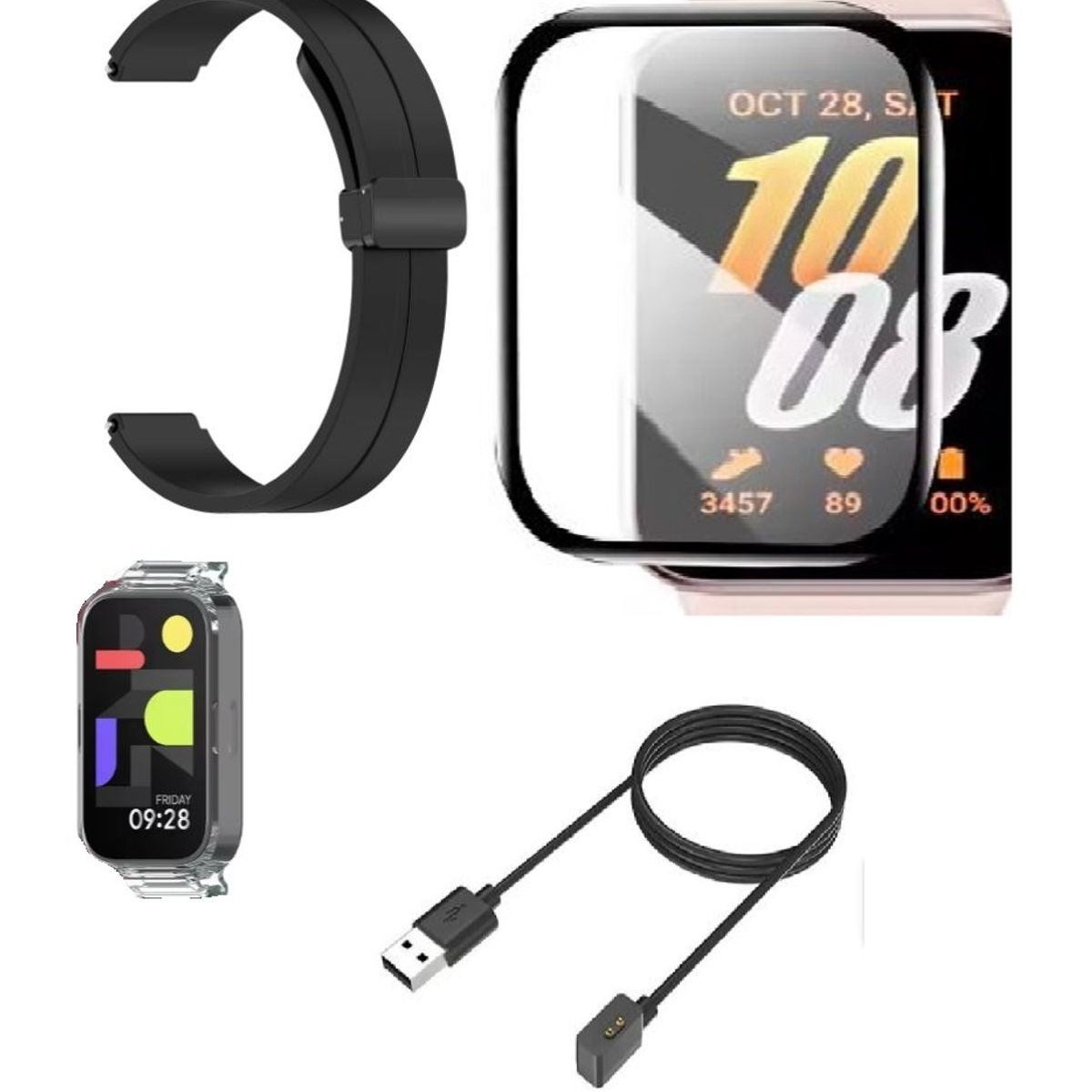 GENERICO - Correa Silicona Magnética Mi Smart compatible Xiaomi Band 3, 9 Active