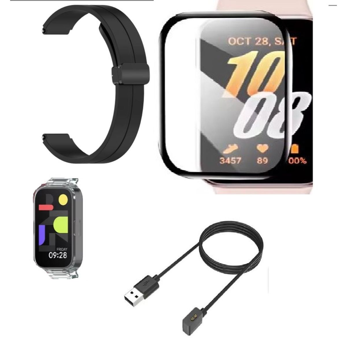 GENERICO - Correa Silicona Magnética Mi Smart compatible Xiaomi Band 3, 9 Active