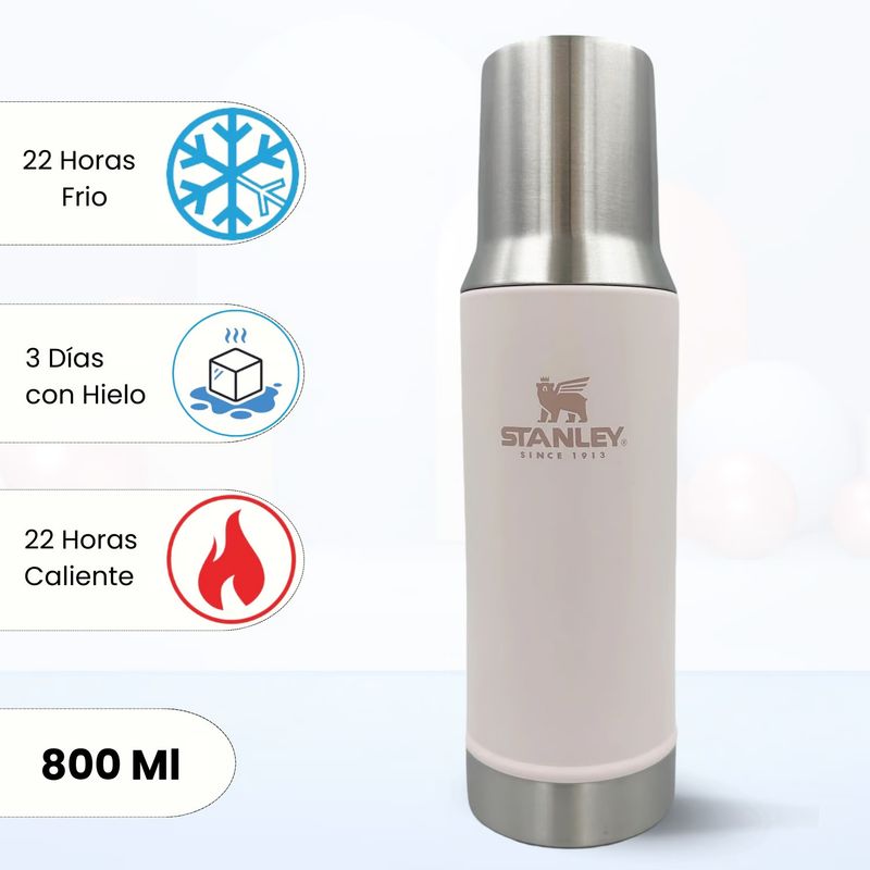 STANLEY - Termo de Acero Bebida Mate System Rosa Quartz Stanley 800 Ml