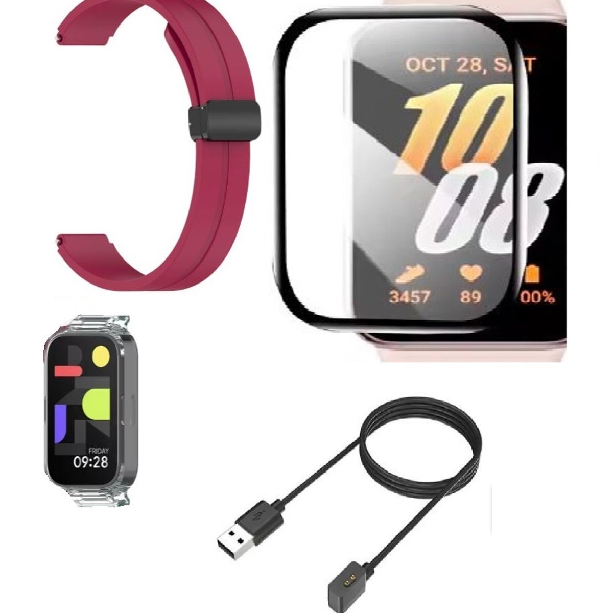 GENERICO - Correa Silicona Magnética Mi Smart compatible Xiaomi Band 3, 9 Active