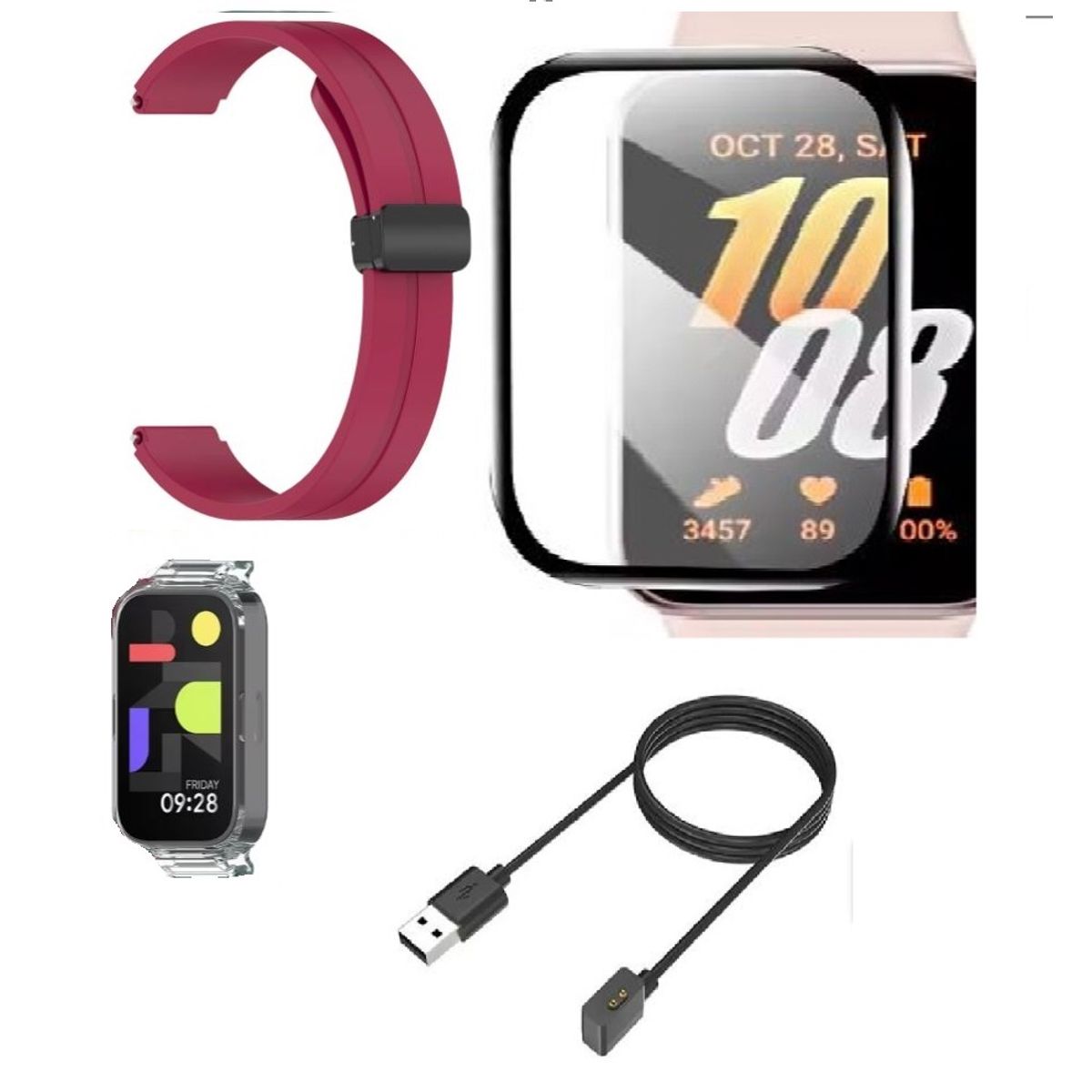 GENERICO - Correa Silicona Magnética Mi Smart compatible Xiaomi Band 3, 9 Active