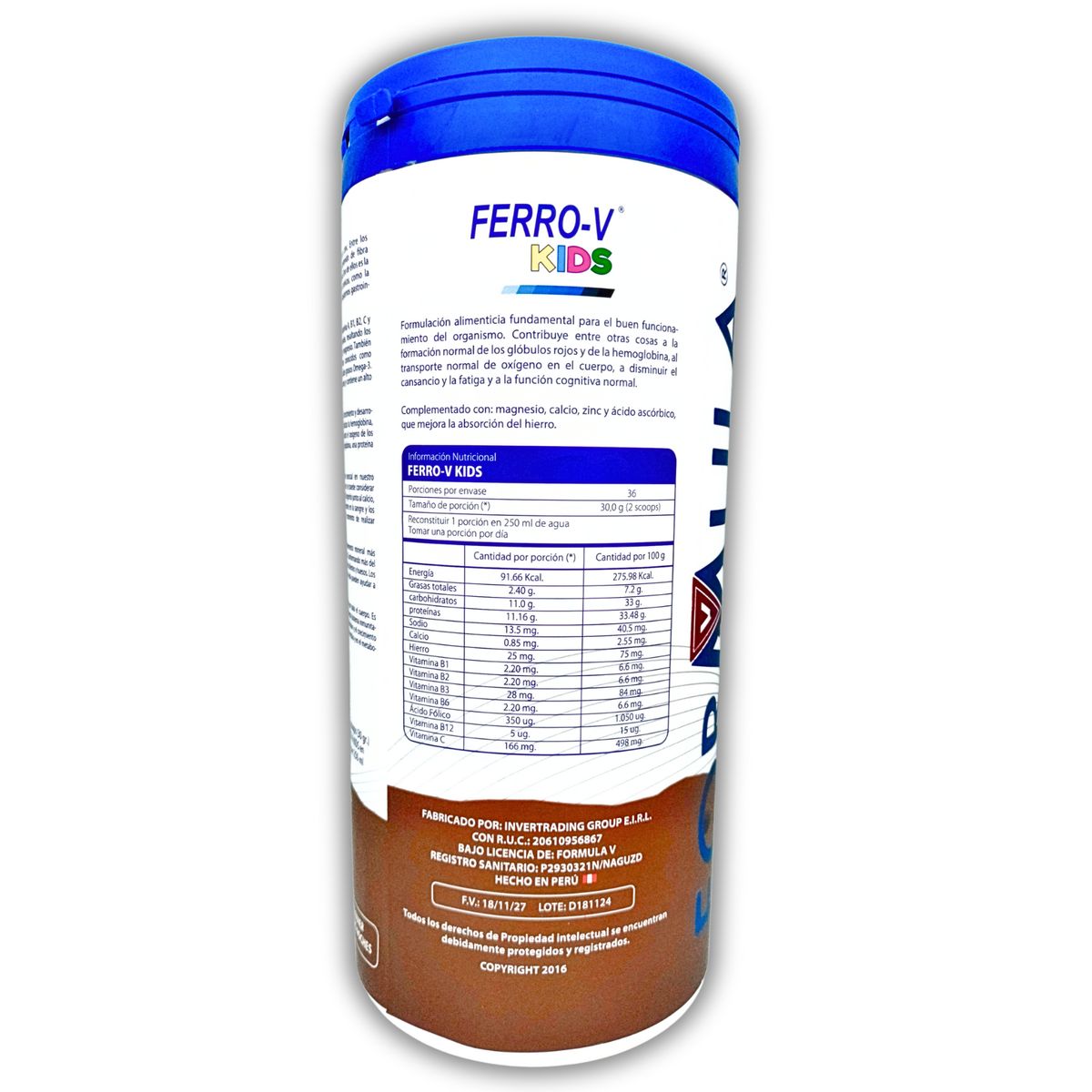 GENERICO - HIERRO NIÑOS SUPLEMENTO PARA COMBATIR LA ANEMIA 1.1 KG FORMULA V