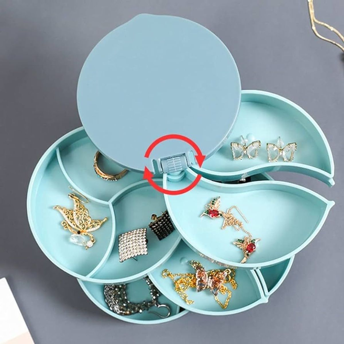 GENERICO - Joyero Organizador Giratorio 360° Espejo