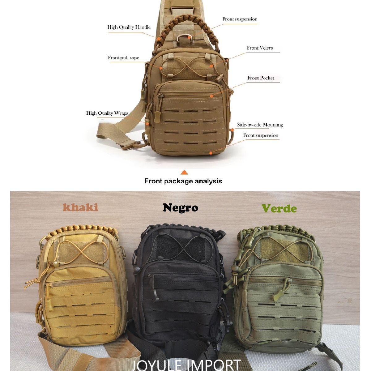 GENERICO - Morral Táctico de Alta Calidad Reforzado - Color Verde