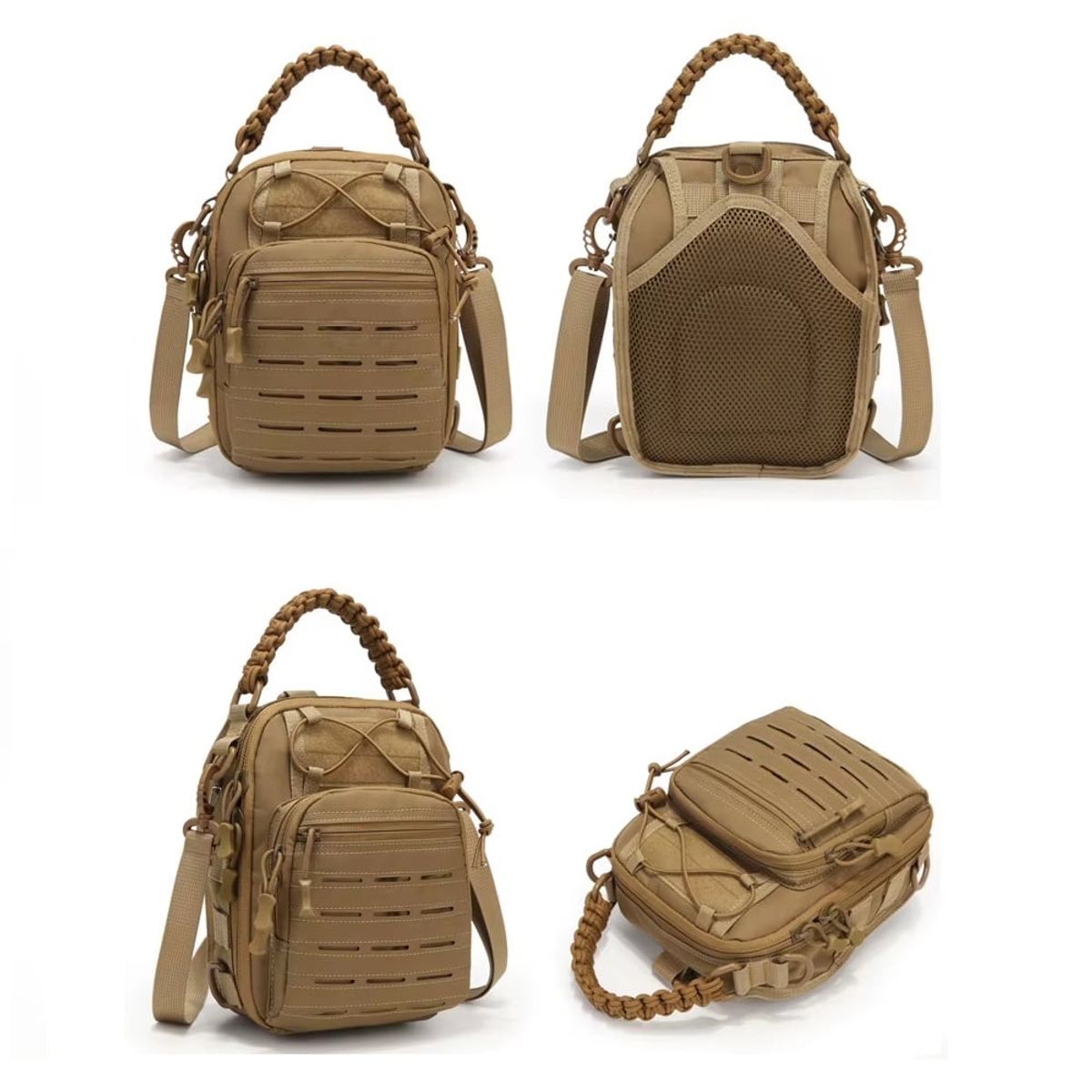 GENERICO - Morral Táctico de Alta Calidad Reforzado - Color Khaki