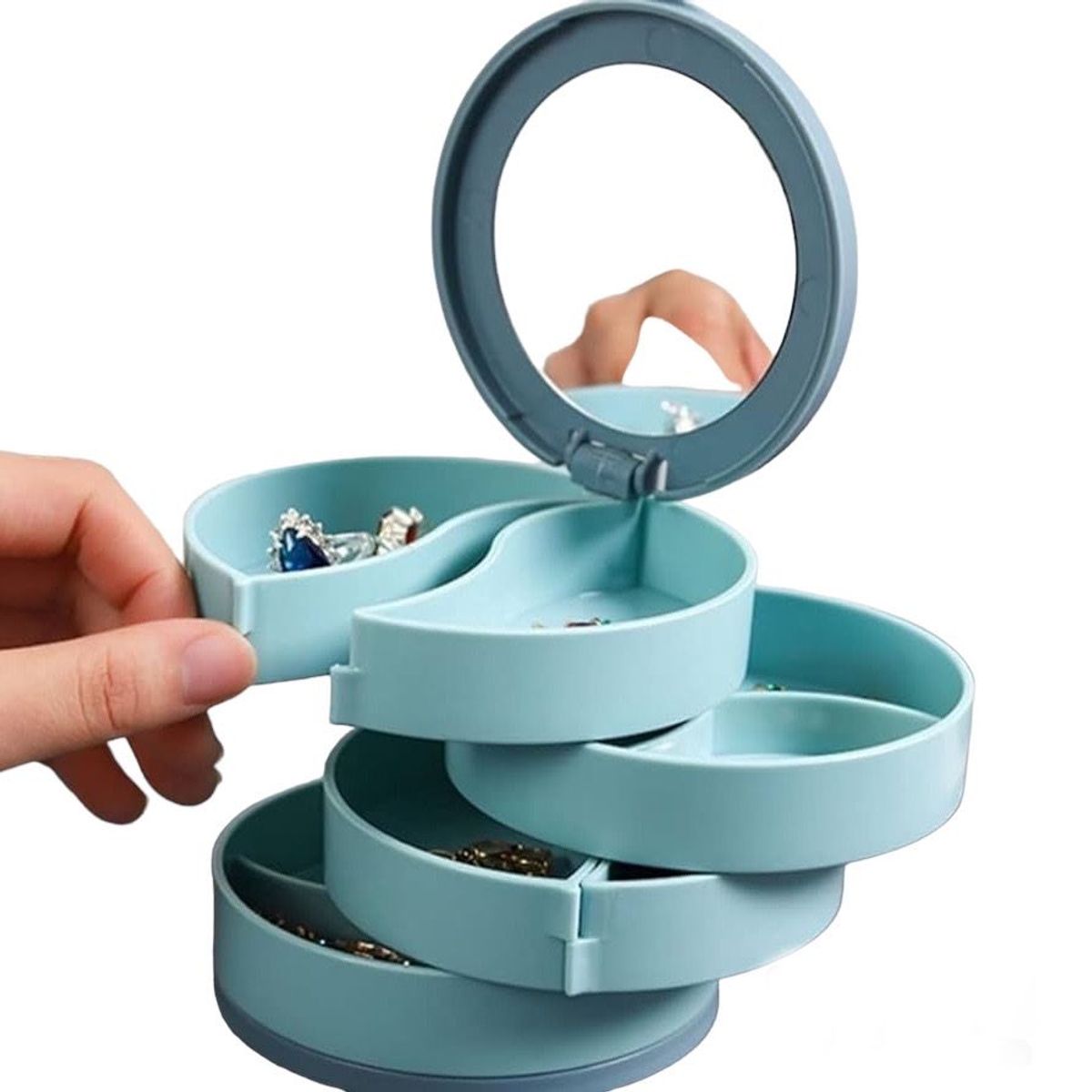 GENERICO - Joyero Organizador Giratorio 360° Espejo