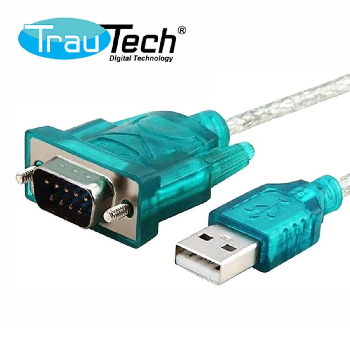 TRAUTECH - Cable Adaptador USB a Serial RS232 DB9 TRAUTECH 80cm