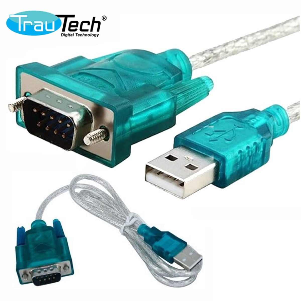 TRAUTECH - Cable Adaptador USB a Serial RS232 DB9 TRAUTECH 80cm