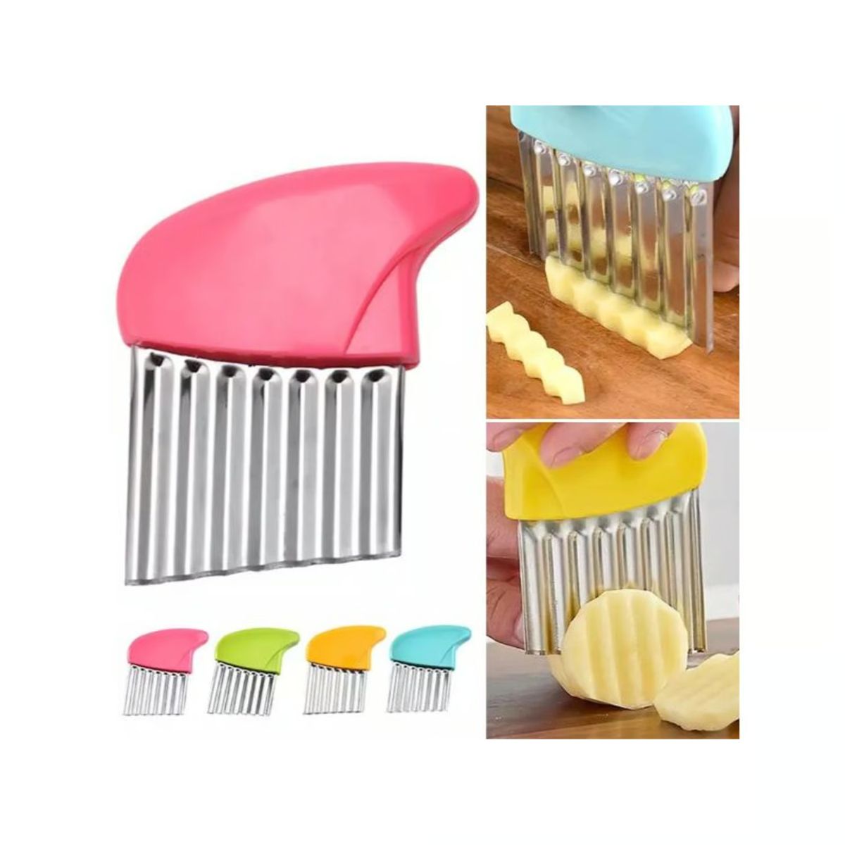 GENERICO - Cuchillo Cortador para Papas Fritas Onduladas