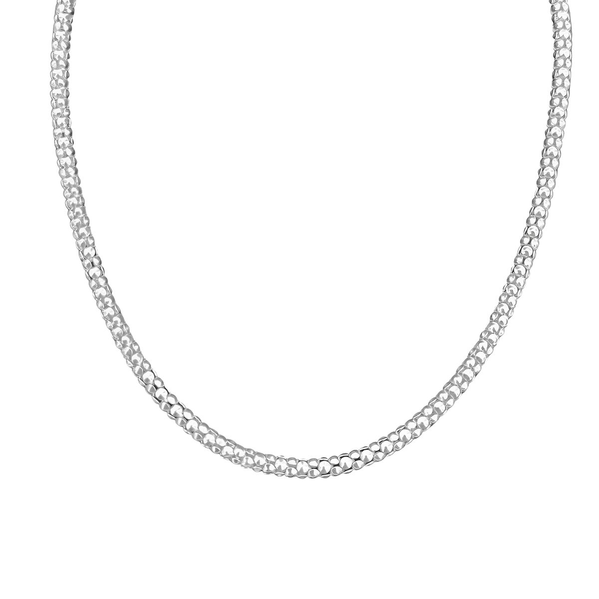 KARMY - Cadena Mujer Collar Popcorn Regalo Mamá Joya Plata 925