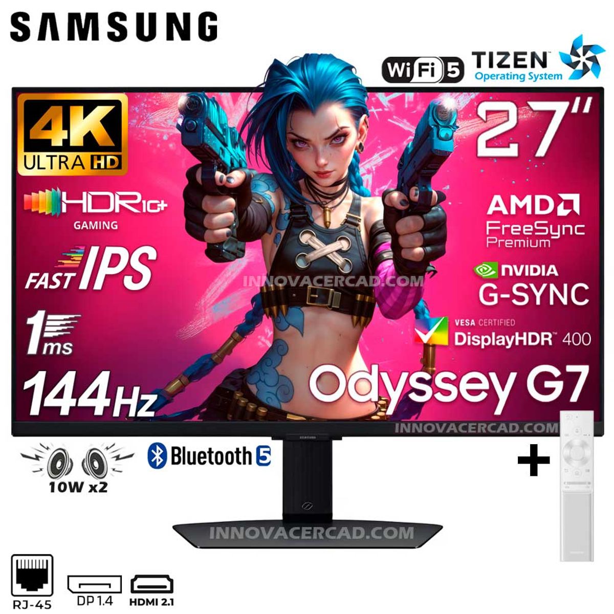 SAMSUNG - Monitor Samsung Odyssey G7 LS27DG700ELXPE 27 4K IPS 144Hz 1MS