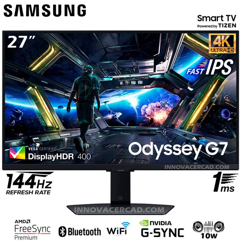 SAMSUNG - Monitor Samsung Odyssey G7 LS27DG700ELXPE 27 4K UHD FAST IPS 144Hz 1MS