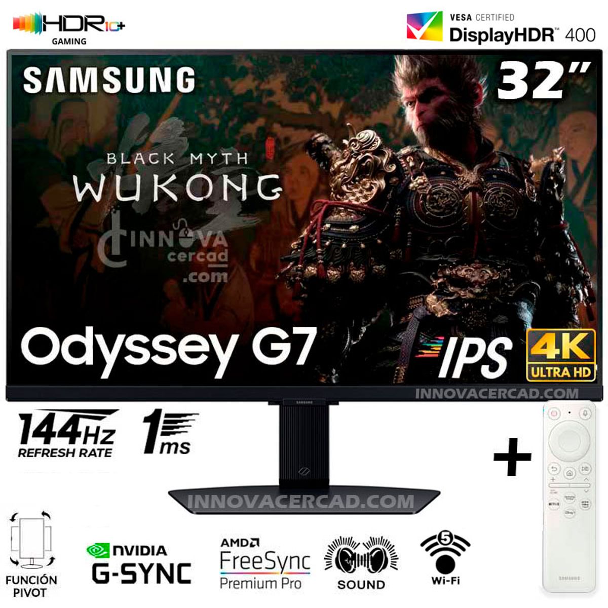 SAMSUNG - Monitor Samsung Odyssey G7 LS32DG700ELXPE 32 4K UHD FAST IPS 144Hz 1MS