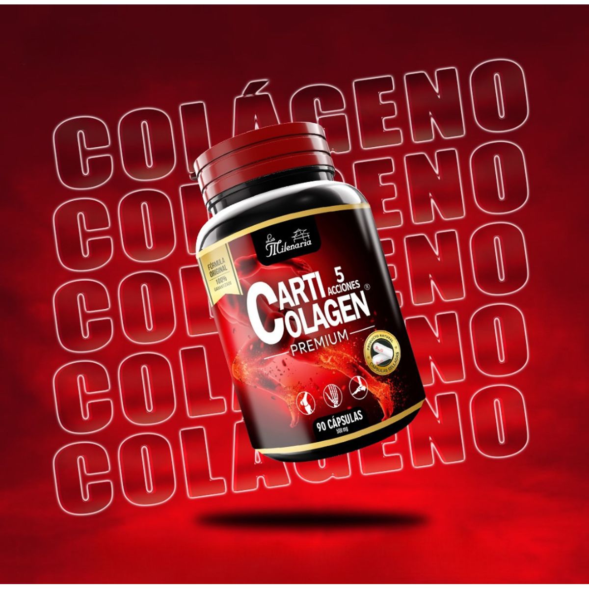 GENERICO - Carticolagen 5 acciones - 1 frasco de 90 cápsulas