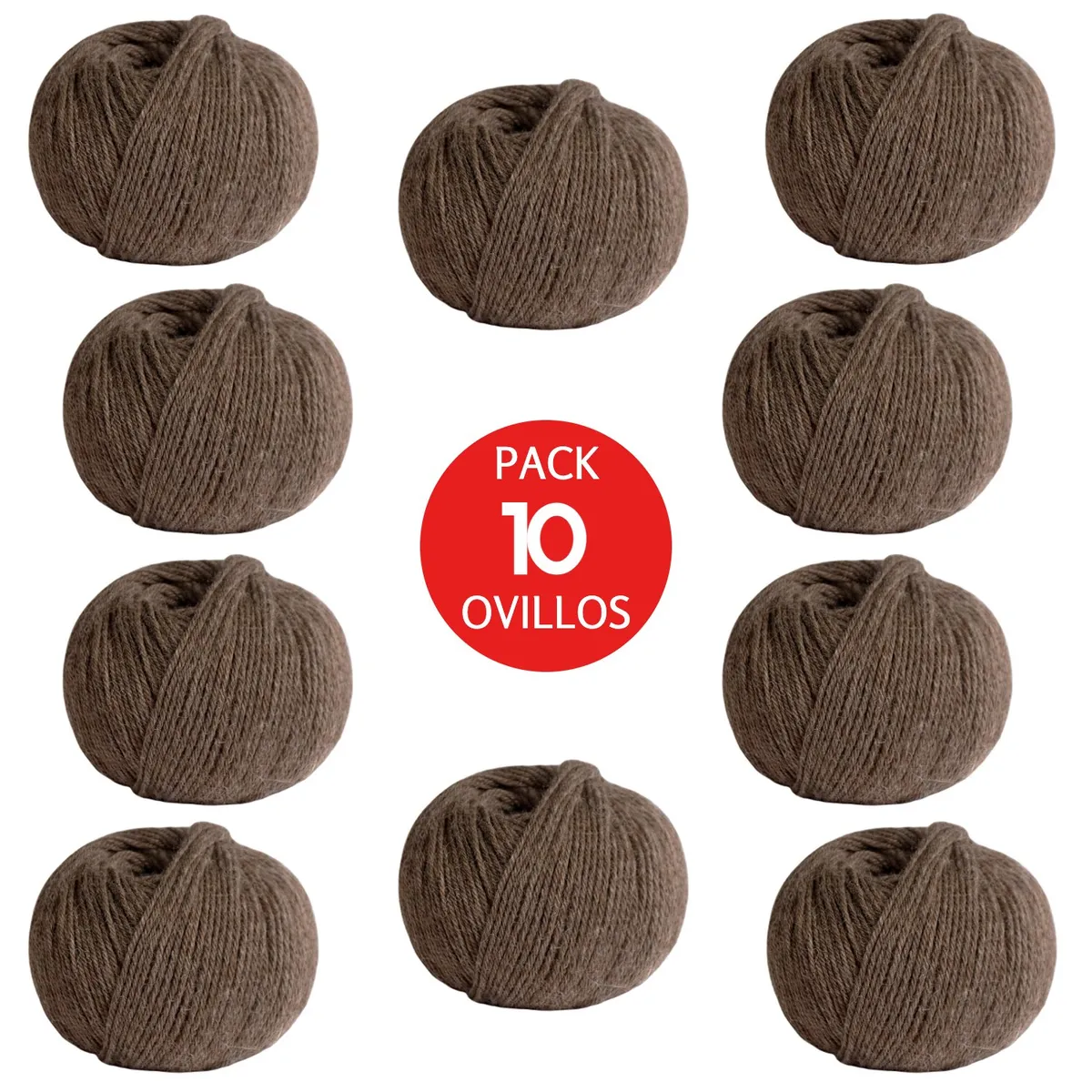 MICHELL - Lana 100% Baby Alpaca Indiecita DK  Pack x10 Ovillos  Café 211