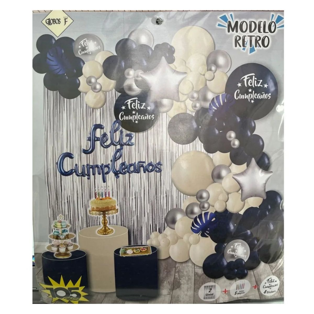 GENERICO - Globos Bouquet Feliz Cumpleaños 105 Piezas