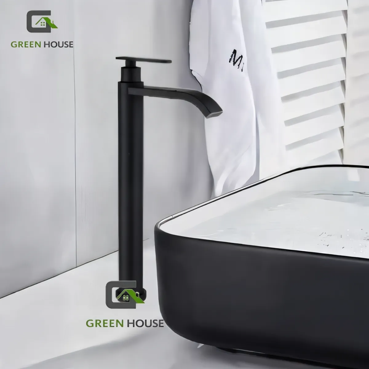 GENERICO - GRIFERIA  ACERO DE LAVATORIO 30CM NEGRO MATE AGUA FRIA